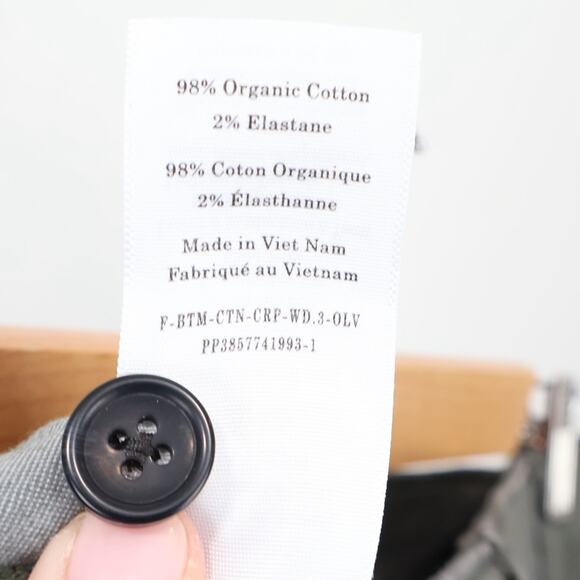 Everlane The Organic Cotton Crop Wide-Leg Pant High Rise Olive Size 6 - Picture 10 of 10